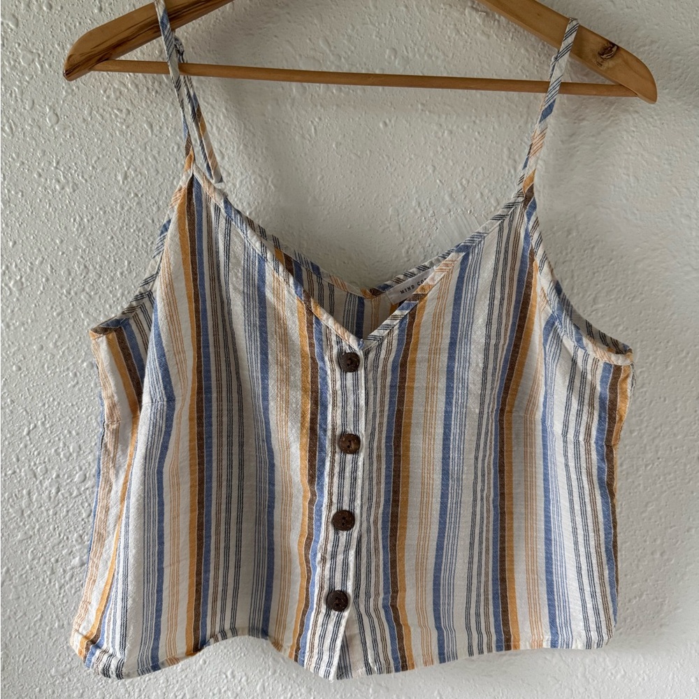 Mind Code Multicolor Striped Cropped Camisole